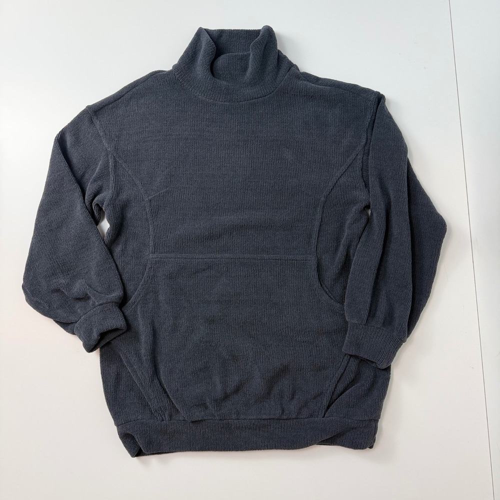 FP Beach Free People Charcoal Gray Oversized Kangaroo Pocket Sweater XS